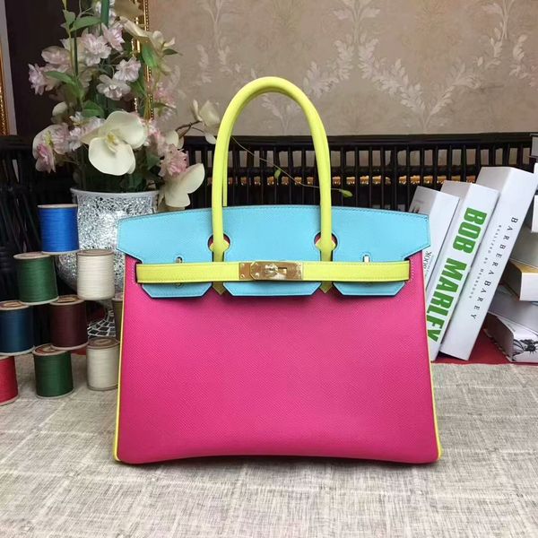 

by order only,half handmade quality epsom leather 3tones brand handbag30cm,wholesale price,wax thread,fast delivery,message for detials