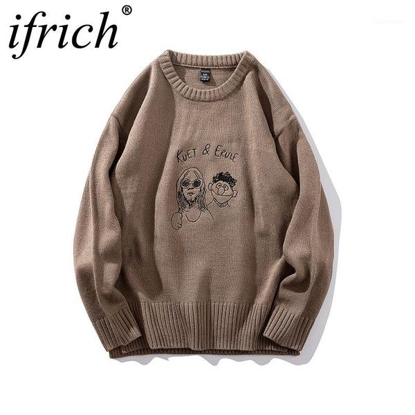 

ifrich new stylish men winter hip hop casual warm crew neck sweaters jumper male casual long sleeve front pockets pullovers tide1, White;black