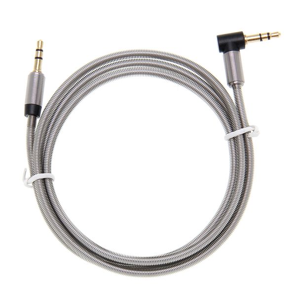 Schwere Metall Jack 3,5mm Stecker Audio Kabel Sound Box Kabel Biegung-zu-Gerade Kopf Gute Qualität Verbindungs linie 500 teile/los