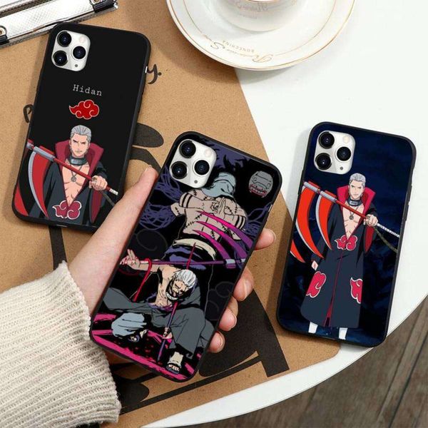 

3hidan akatsuki animated naruto cover burnt leather case def 11 12 pro xs max 8 7 6 6s plus x 5s se 2020 xrcf1