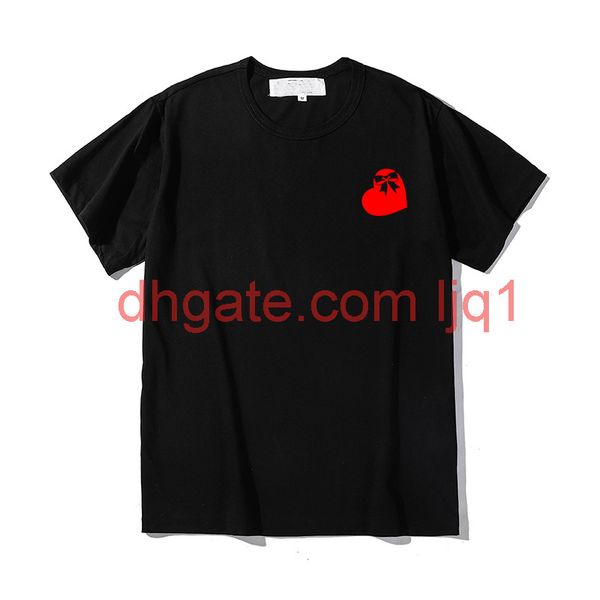 

mens summer shirt fashion causal embroidery t shirts casual tshirt breathable short sleeve tees heart print japan style couple tees p01, White;black