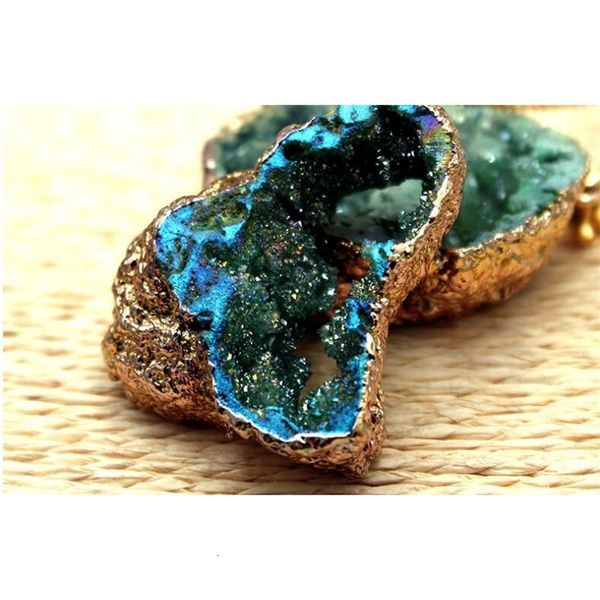 

gemstone quartz healing point chakra bead crystal necklace original natural stone-style pendant necklaces 4 colors 585