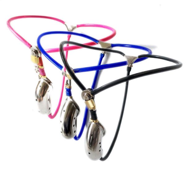 

new male adjustable invisible pants chastity belt device stainless steel cage