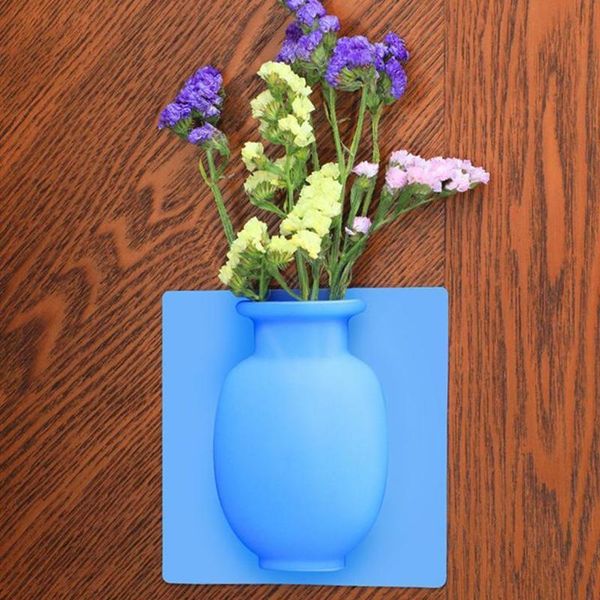 

силиконовые липкие настенные настенные магниты на холодильник магнит экологической защиты растения вазы контейнерные украшения листья аксесс