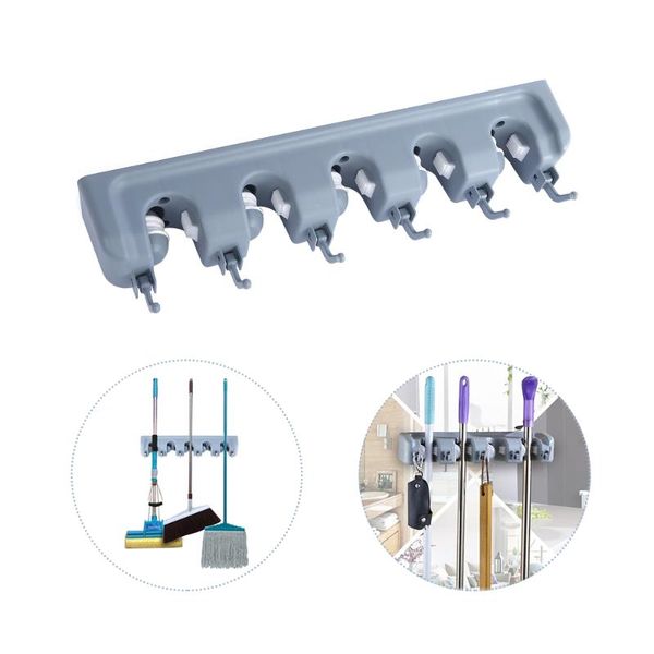 

hooks & rails wall mounted mop storage rack broom hanger cleaning tool organizer