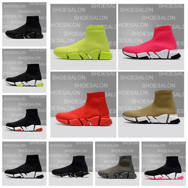 

2021 designer men women speed trainer balenciacg sock boots socks boot casual shoes shoe runners runner sneakers a4ml#, Black
