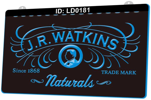 LD0181 J. R. Watkins Naturals 3D гравировальный светодиодный светильник знак оптом розничная торговля