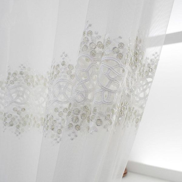 

european luxury water soluble hollow bird's nest embroidery window screen lace tulle curtain finished for living room zh474#4