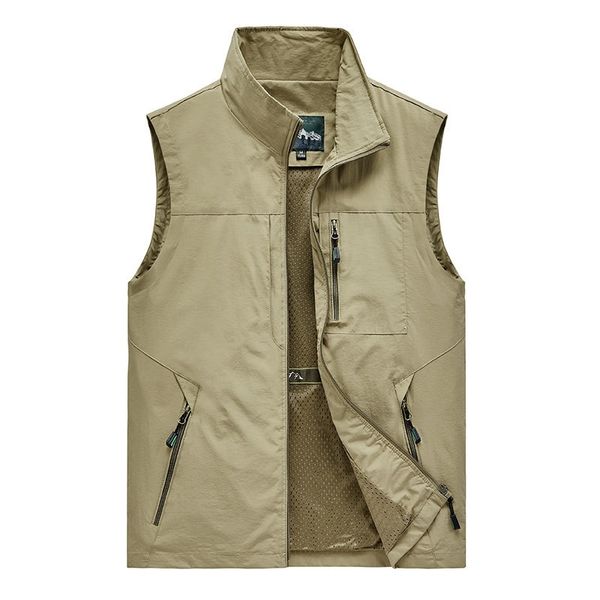 

men's vests mens jacket sleeveless vest spring summer autumn casual travels hiking work vest multi-pockets vest waistcoat 5xl 201119, Black;white