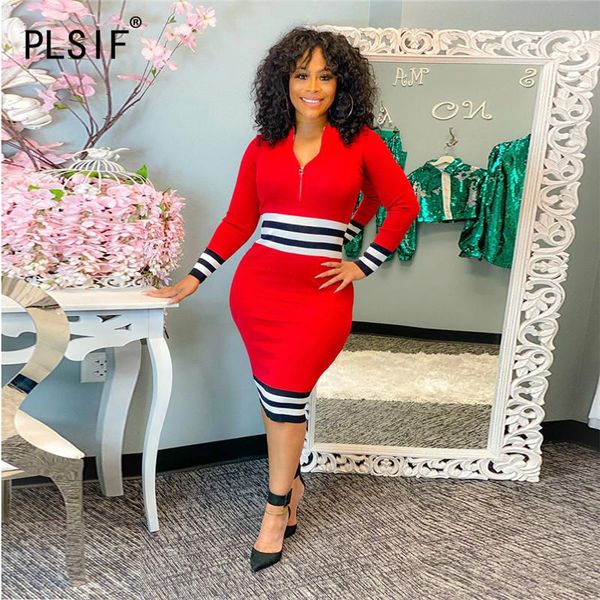 

women red autumn spring dresses long sleeve patchwork club midi dress ladies vestidos, Black;gray