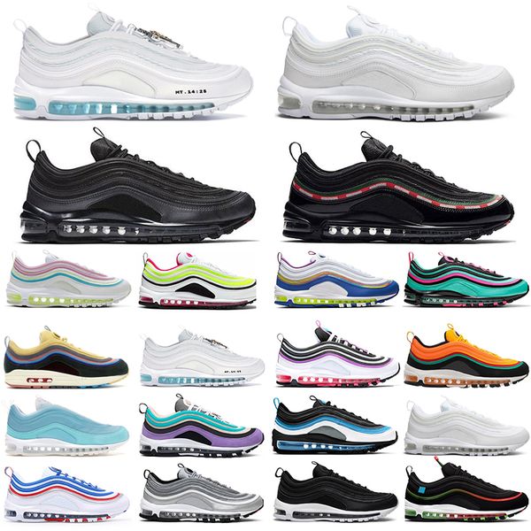 

mens 97 97s chunky dunky shoes sean wotherspoon silver bullet triple white black mschf x inri women trainers platform sports sneakers 36-45, White;red