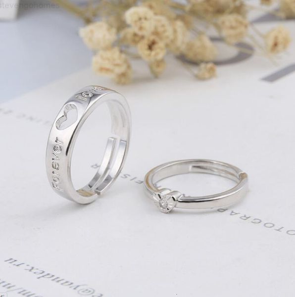 

factoryjjupforever romantic letter noble couple hollow love heart rings new lover gift sterling silver jewelry ps0645