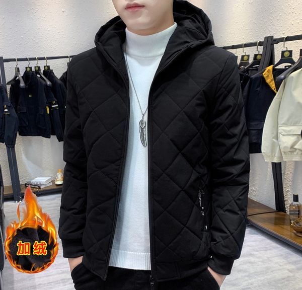 

8kjx coat men thick warm winter trench fall-2016 long section turn down collar solid breasted single jackets down fashion fleece jacket over, Black