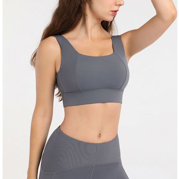 

seamless sports bra wide straps v back sport bras women underwear padded tank gym vest fitness comfy bralettes push up, White;red