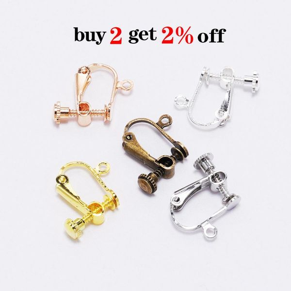 

10pcs 15*1m brass screw ear clip earring settings rotate pads earring findings base blank bezel for jewelry making supplies bbygut