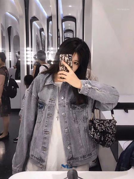 

paris luxury design 2020 spring summer collection 100% oversized denim jacket1, White;black