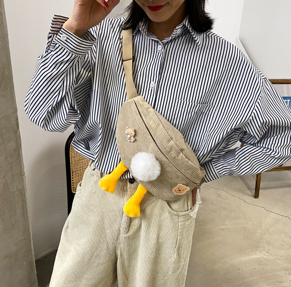 

2020 women cute waist bag fashion bumbag for woman crackle belt bag girl cross body bag sac banane with duck 3 color qs