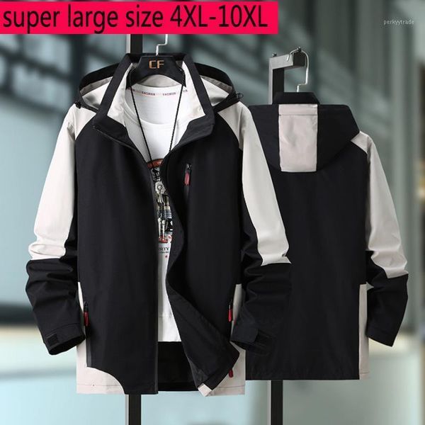 

men's jackets arrival fashion spring oversized men jacket coat super large loose hooded windbreaker casual with nood plus size 4xl-9xl1, Black;brown