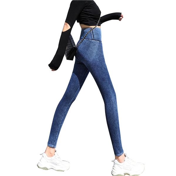 

yoga pants for women new high-waisted buttock denim blue leggings gym fitness quick-dry exercise yoga pants, Black;white