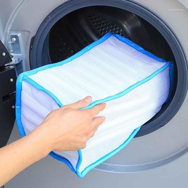 

anti deformation cleaning full protective washing machine mesh pocket polyester laundry portable shoe wash bag zipper closure1