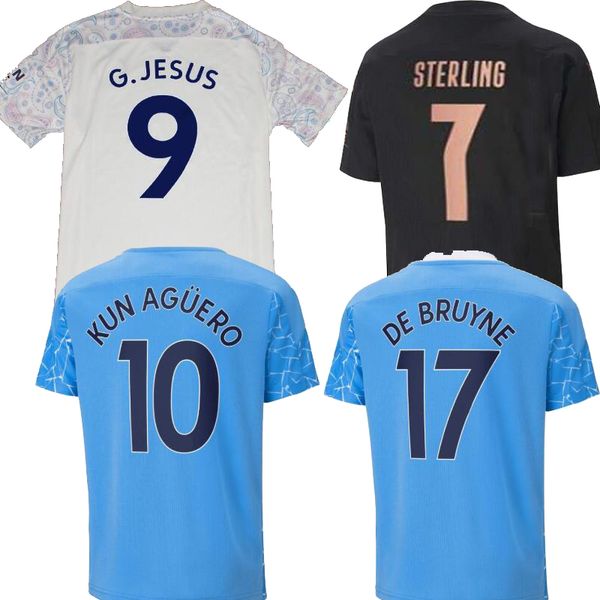 

20 21 fans version de bruyne sterling kun aguero home away black mens soccer jersey g.jesus mahrez football jersey shirt 2021, Black;yellow
