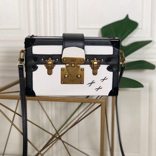 

ladies cosmetic bags clutch bag shoulder bag petite malle canvas icon handbag single shoulder bag with box gift style