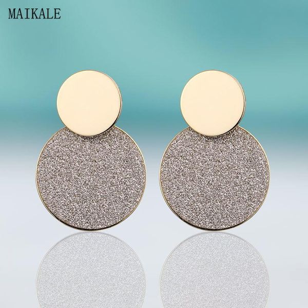 

maikale new design modern round drop earrings for women metal sequins disco circle dangle earring girls art bling earing jewelry, Silver