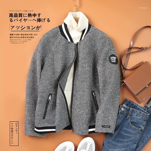 

zoj hand sewing wool double coat female new 2020 autumn/winter brief paragraph woollen overcoat woolen cloth coat dress1, Black