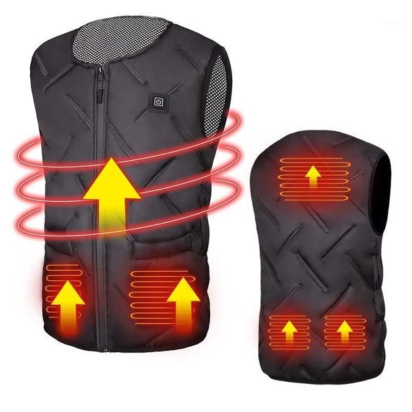 

self heating vest thermal heated vest men women electric usb heated jacket clothing winter hiking warm heating jacket1, Black;white