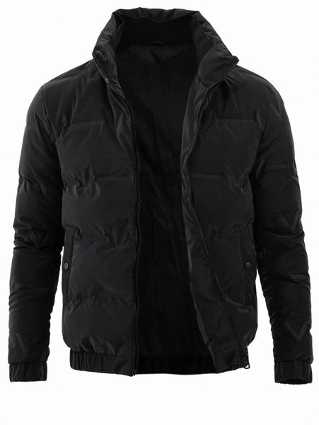 

men letter embossed zipper down coat n6fr#, Black;brown