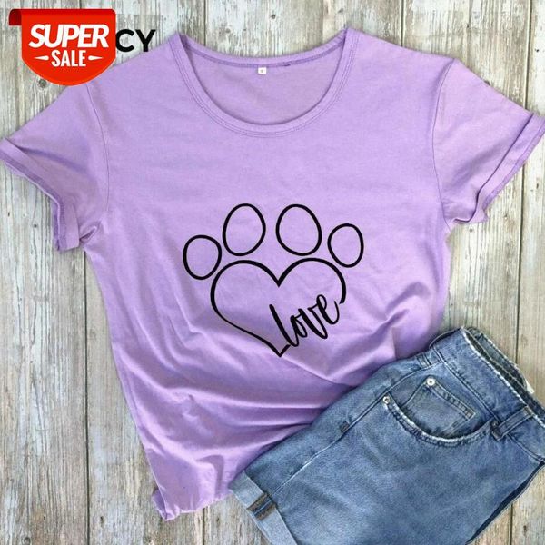 

jfuncy fashion love dog graphic women t shirt 100% cotton woman tees o-neck short sleeve female t-shirts #l54c, White