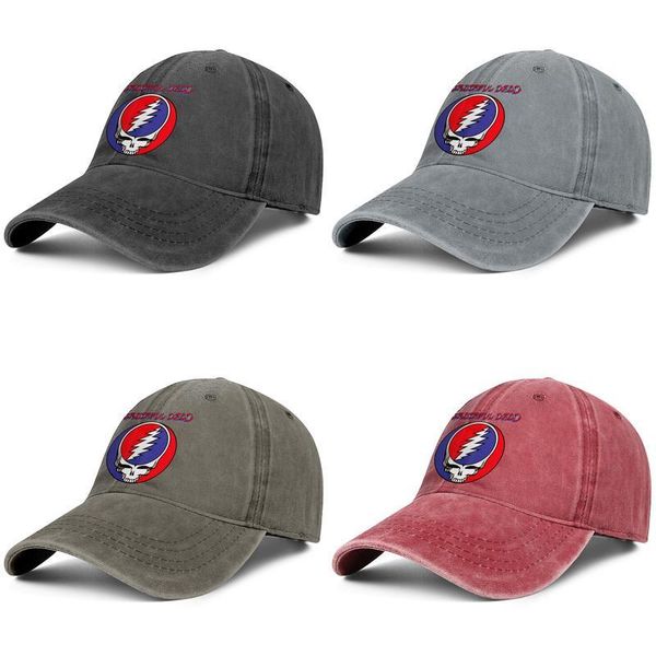 

grateful dead steal your face live album fashion denim baseball cap cool washed dad hat adjustable vintage ball, Blue;gray