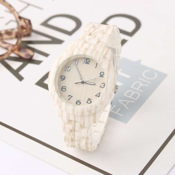 

design popular wood grain fashion women's quartz watch men's simple digital creative couple watch, Slivery;brown