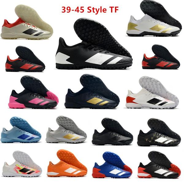

2021 mens football boots low cut tf 20.3 falcon black white soccer shoes red soccer cleats size 39-45