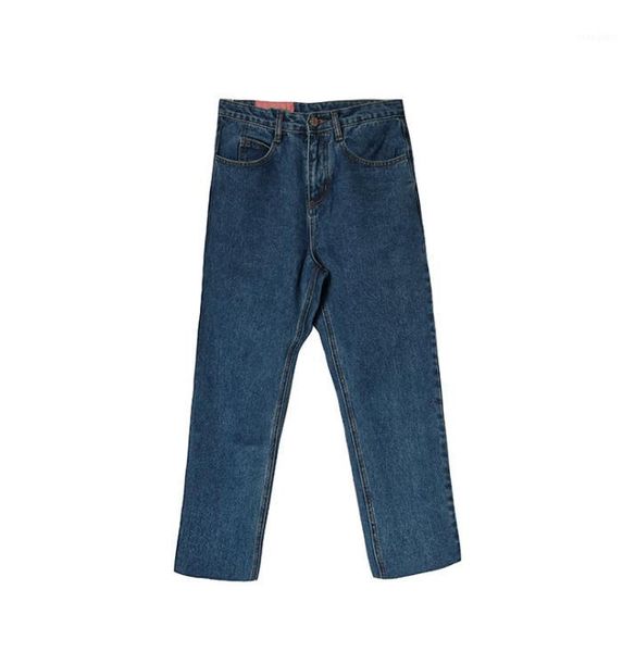 

four seasons blue edge cropped pants men slim old straight jeans tide 12681