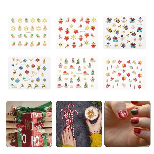 

stickers & decals 24 sheets self-adhesive 3d creative nail sticker manicure decorations for female woman lady, Black