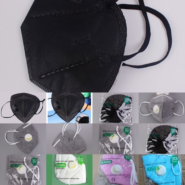 

factorybdvjfilter black factory k95 mask 95% men women ffp2 face mask activated carbon breathing respirator valve 5 laye
