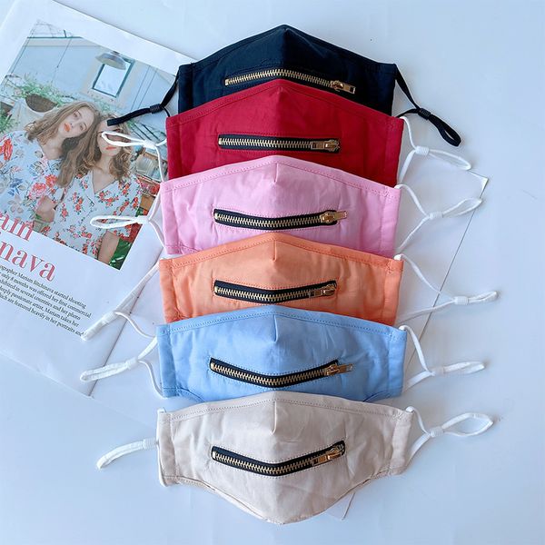 

factory kids 2 in 1 face mask with adjustable zipper children dustproof cotton washable protective designer masks 6style p1f1a