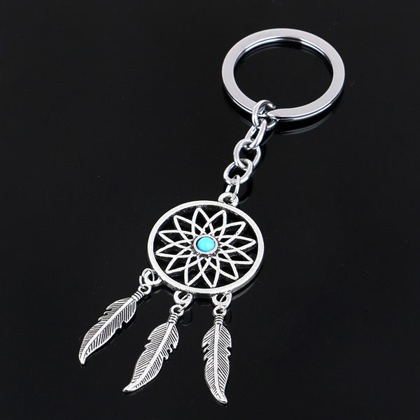 

dream catcher silver tone key chain silver fashion rings feather tassels keyring keychain dhl, Slivery;golden