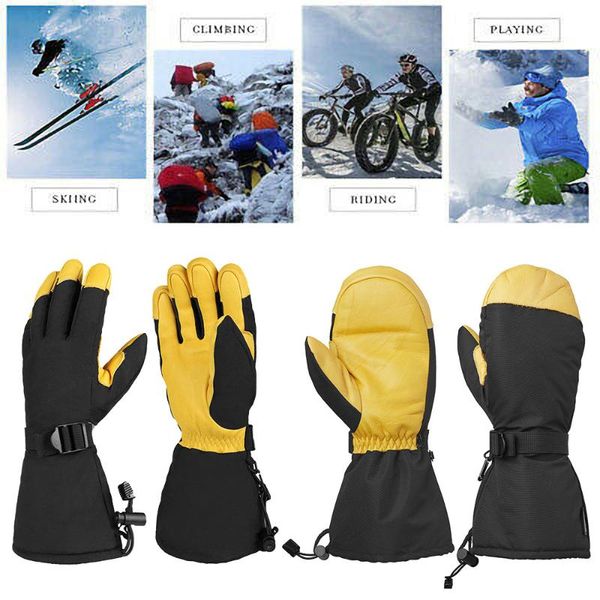 

ski gloves winter snowboard snowmobile skiing sports motorcycle riding windproof waterproof warm gloves for men woman