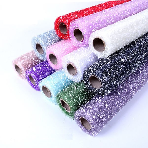 

snowflake gauze yarn flower wrapping paper 50cm*4 yard decorative flower gift packaging paper handmade diy scrapbook materials