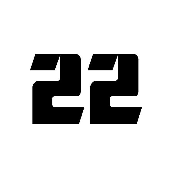 

13cm*8.1cm personality number 22 vinyl car sticker motorcycle decal graphical black/silver c11-0754
