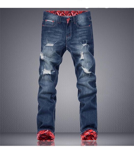 Jeans da uomo all'ingrosso- 2021 per uomo slim dritto casual per il tempo libero strappato hip hop biker homme denim pantaloni tuta pantaloni cargo1