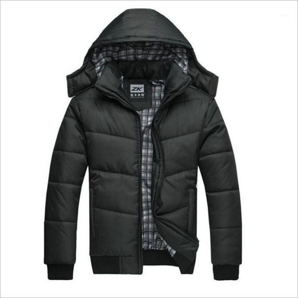 

new 2020 brand jacket men winter jacket big size m-4xl new arrival casual slim cotton with hooded parkas casaco masculino1, Black