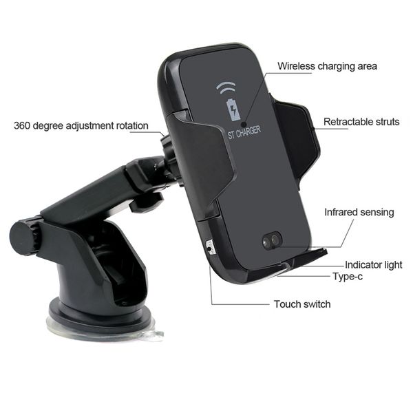 

4fds2aw2019 mount stand charger for phone quick charge wireless charging car holder