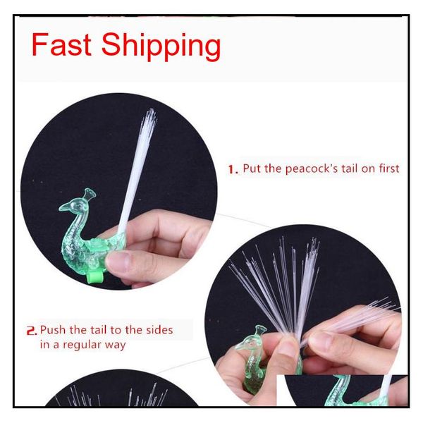 

led glow peacock finger light laser beams ring optical fiber toy flash kid fluorescent shiny neon flashin qyllqn nana_shop, Silver