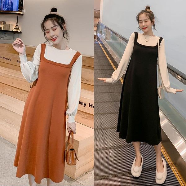 

maternity dresses pregnant women autumn 2021 thick winter nursing sweater style fashion feeding mid-length mother fashion-maternity c, White