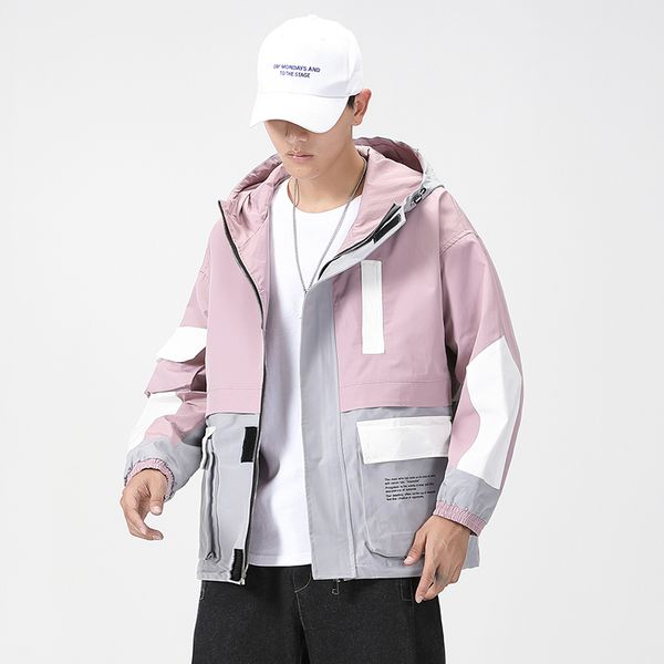 

2021 casual england style new spring autumn jacket men's brand clothes plus oversize m-5xl with hoodies jk005 jqul, Black;brown