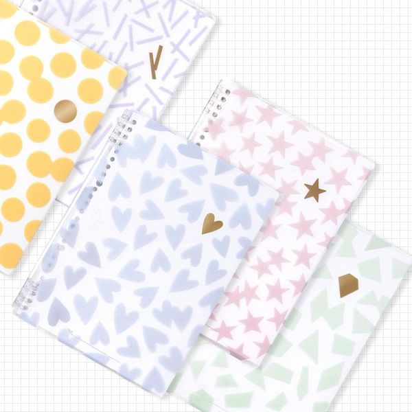 

summer limited eight-hole loose-leaf note book b5 lightweight and portable replaceable core loose-leaf notes coil study office, Purple;pink
