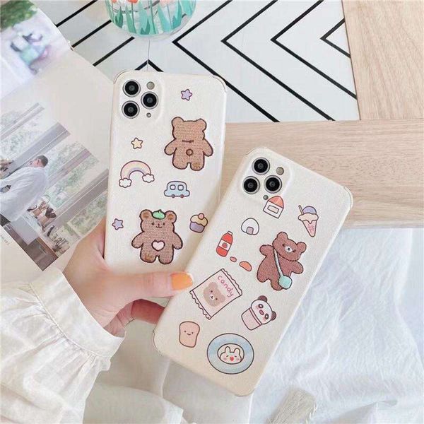 

bear phone embroidered mobile cute backpack xr for 11 12promax / 8plus soft shell